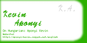 kevin aponyi business card